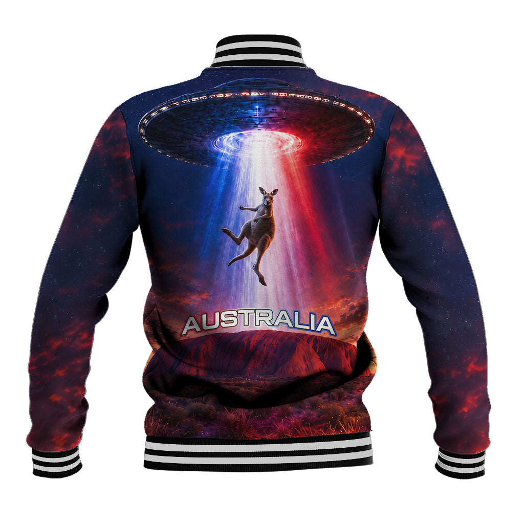 Australia Koala And Kangaroo UFO Baseball Jacket Sci-Fi Galaxy Opera House And Uluru