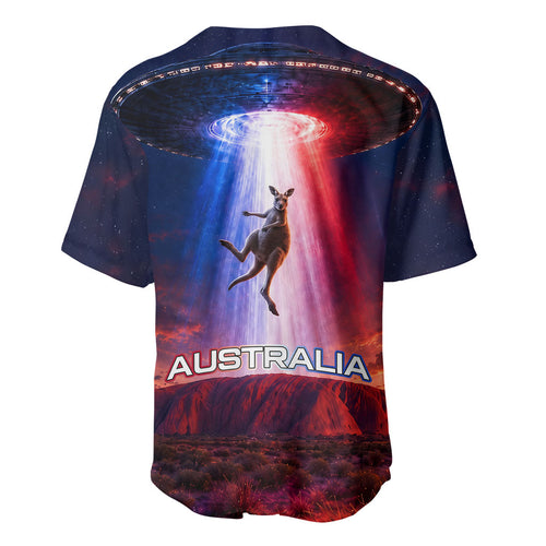 Australia Koala And Kangaroo UFO Baseball Jersey Sci-Fi Galaxy Opera House And Uluru