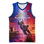 Australia Koala And Kangaroo UFO Basketball Jersey Sci-Fi Galaxy Opera House And Uluru
