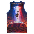 Australia Koala And Kangaroo UFO Basketball Jersey Sci-Fi Galaxy Opera House And Uluru