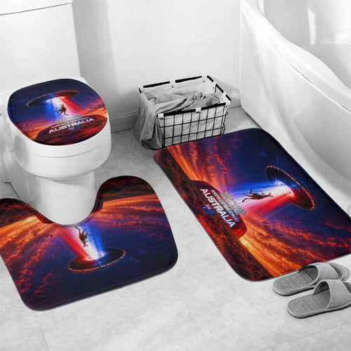 Australia Koala And Kangaroo UFO Bathroom Set Sci-Fi Galaxy Opera House And Uluru