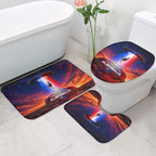 Australia Koala And Kangaroo UFO Bathroom Set Sci-Fi Galaxy Opera House And Uluru