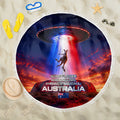 Australia Koala And Kangaroo UFO Beach Blanket Sci-Fi Galaxy Opera House And Uluru