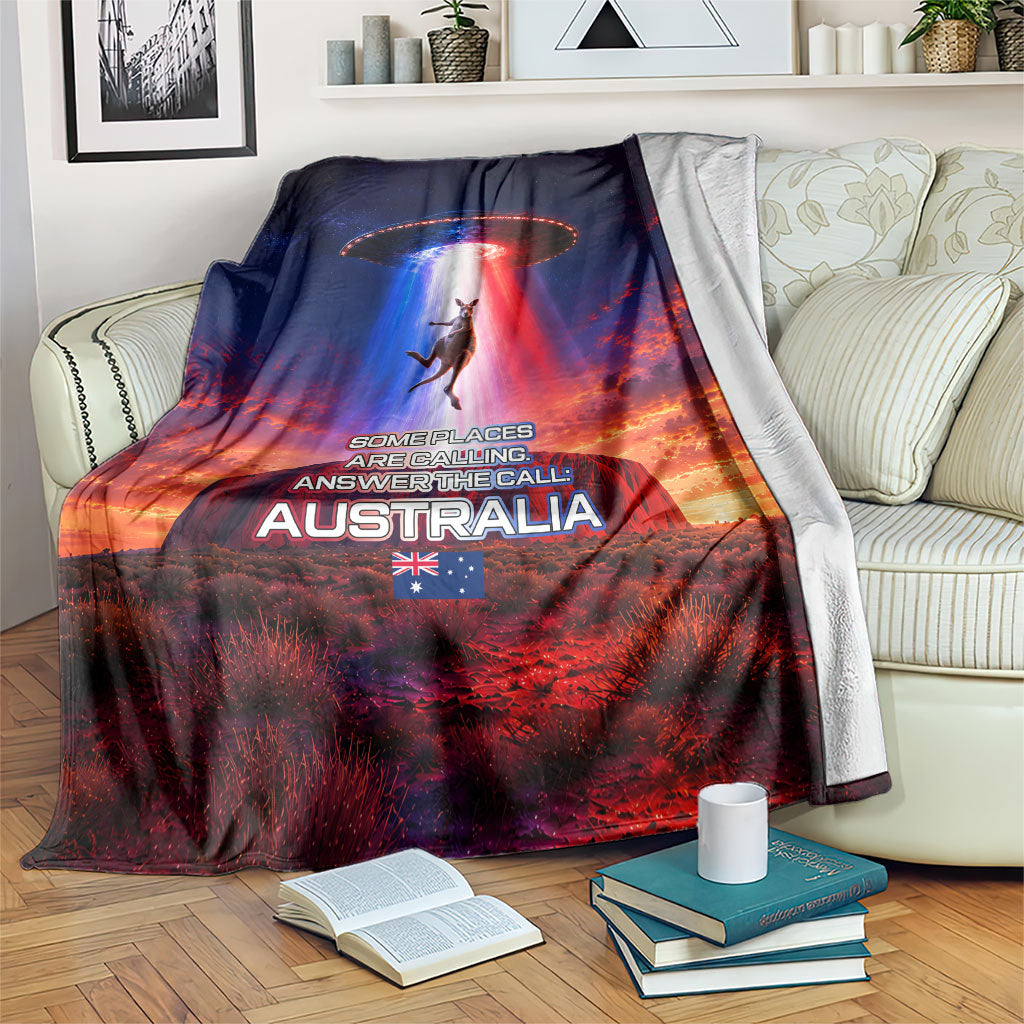 Australia Koala And Kangaroo UFO Blanket Sci-Fi Galaxy Opera House And Uluru