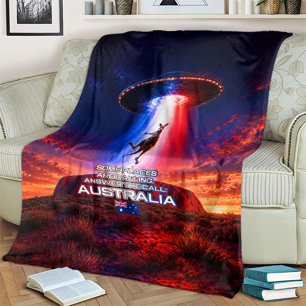 Australia Koala And Kangaroo UFO Blanket Sci-Fi Galaxy Opera House And Uluru