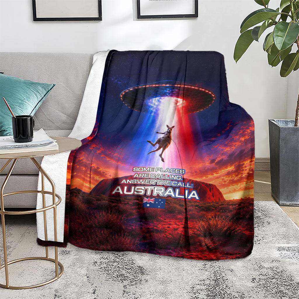 Australia Koala And Kangaroo UFO Blanket Sci-Fi Galaxy Opera House And Uluru