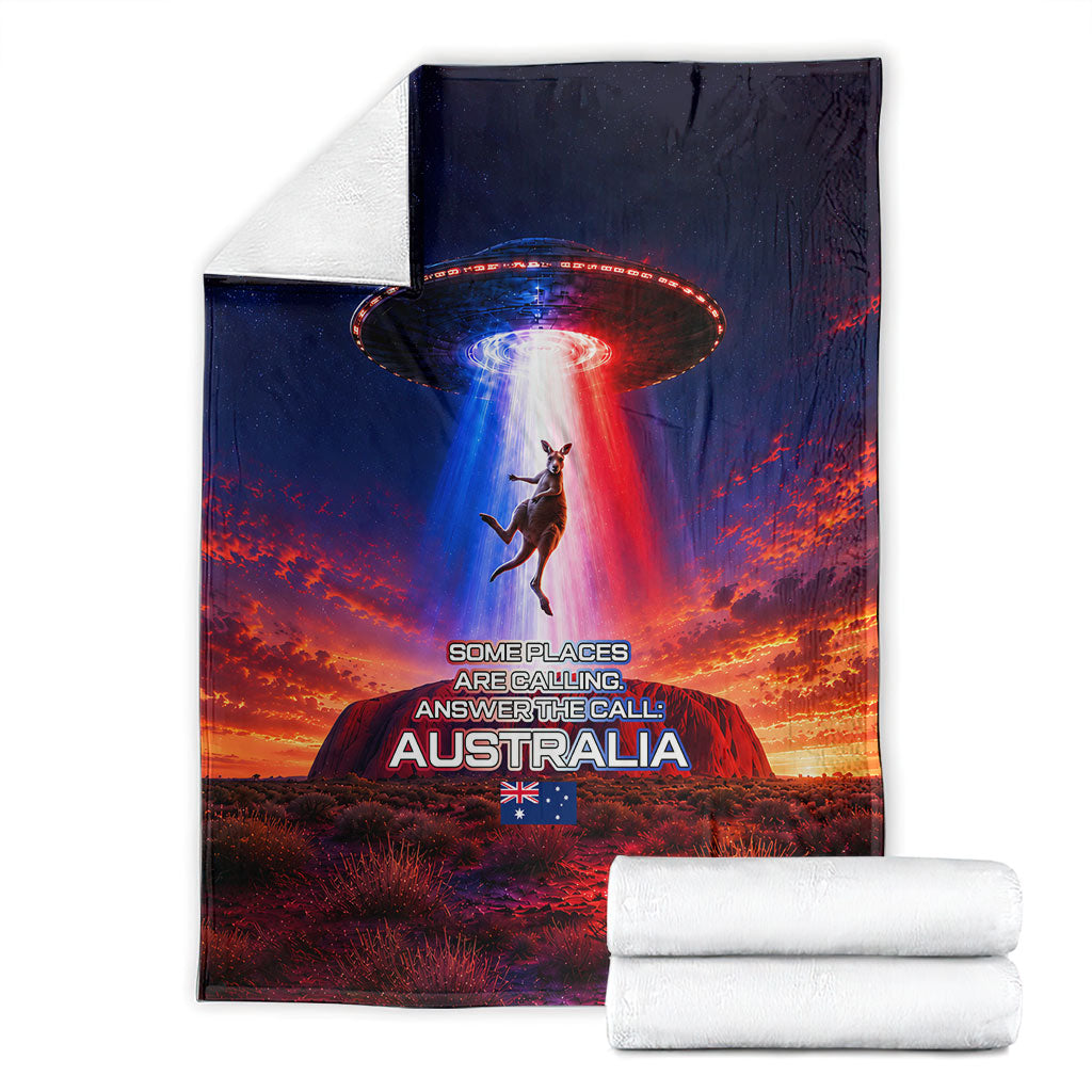 Australia Koala And Kangaroo UFO Blanket Sci-Fi Galaxy Opera House And Uluru