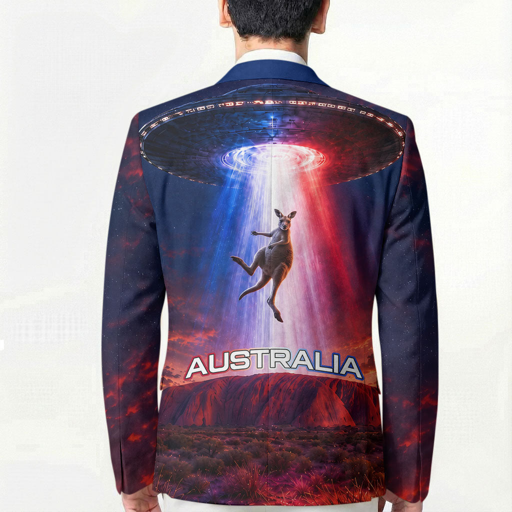 Australia Koala And Kangaroo UFO Blazer Sci-Fi Galaxy Opera House And Uluru