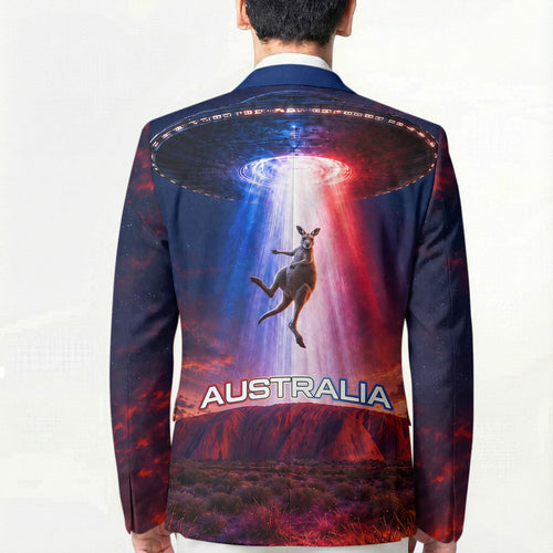 Australia Koala And Kangaroo UFO Blazer Sci-Fi Galaxy Opera House And Uluru