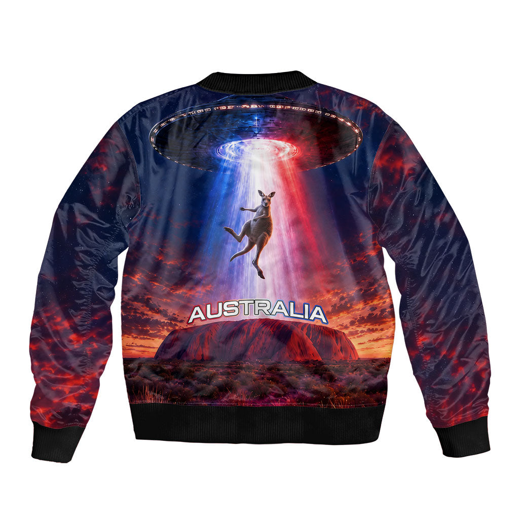 Australia Koala And Kangaroo UFO Bomber Jacket Sci-Fi Galaxy Opera House And Uluru