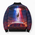 Australia Koala And Kangaroo UFO Bomber Puffer Jacket Sci-Fi Galaxy Opera House And Uluru