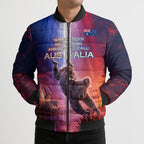 Australia Koala And Kangaroo UFO Bomber Puffer Jacket Sci-Fi Galaxy Opera House And Uluru