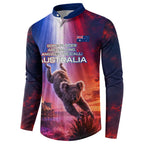 Australia Koala And Kangaroo UFO Button Sweatshirt Sci-Fi Galaxy Opera House And Uluru