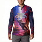 Australia Koala And Kangaroo UFO Button Sweatshirt Sci-Fi Galaxy Opera House And Uluru