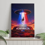 Australia Koala And Kangaroo UFO Canvas Wall Art Sci-Fi Galaxy Opera House And Uluru