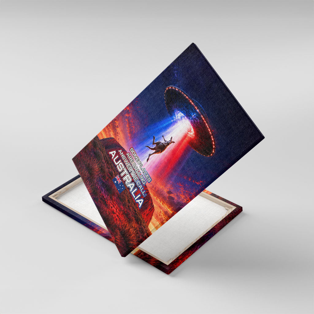 Australia Koala And Kangaroo UFO Canvas Wall Art Sci-Fi Galaxy Opera House And Uluru