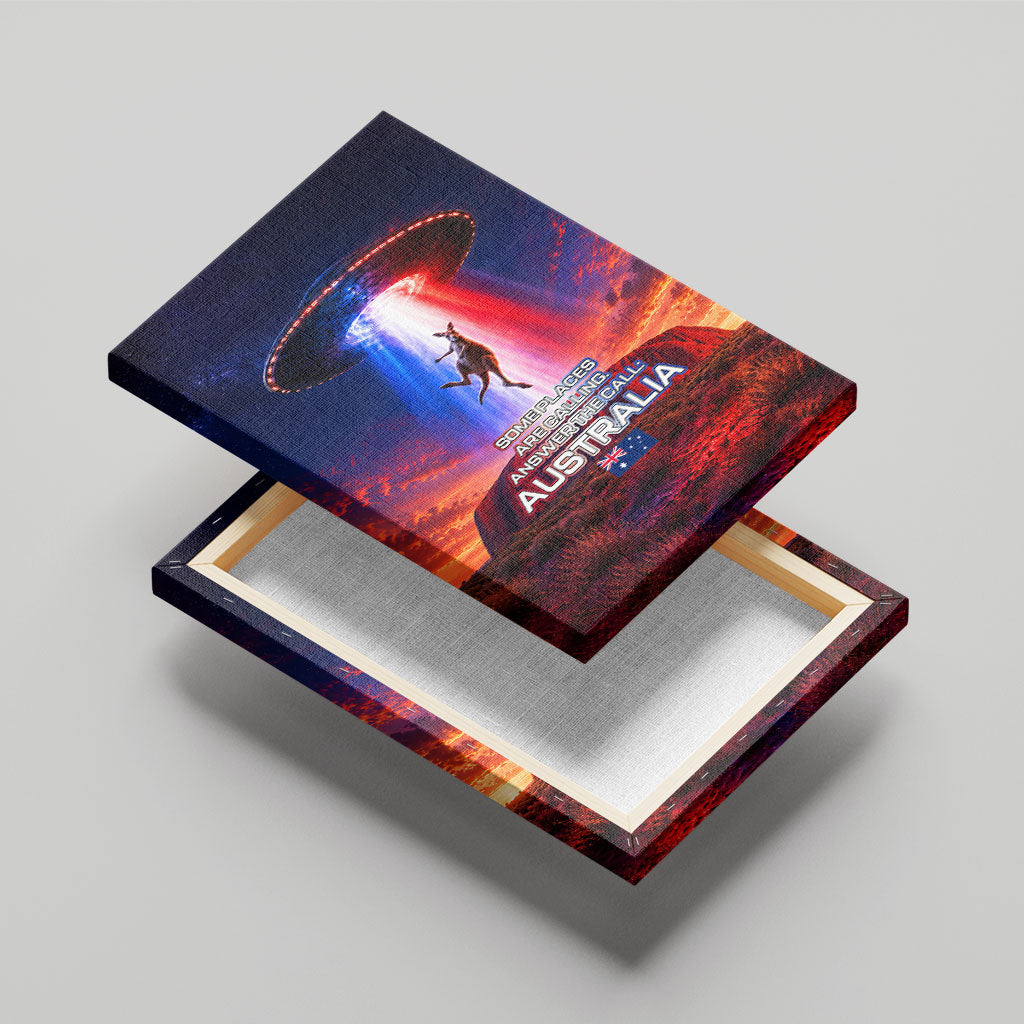 Australia Koala And Kangaroo UFO Canvas Wall Art Sci-Fi Galaxy Opera House And Uluru