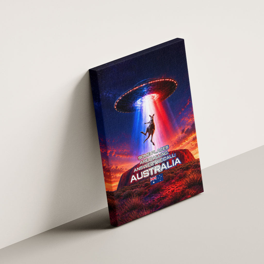 Australia Koala And Kangaroo UFO Canvas Wall Art Sci-Fi Galaxy Opera House And Uluru