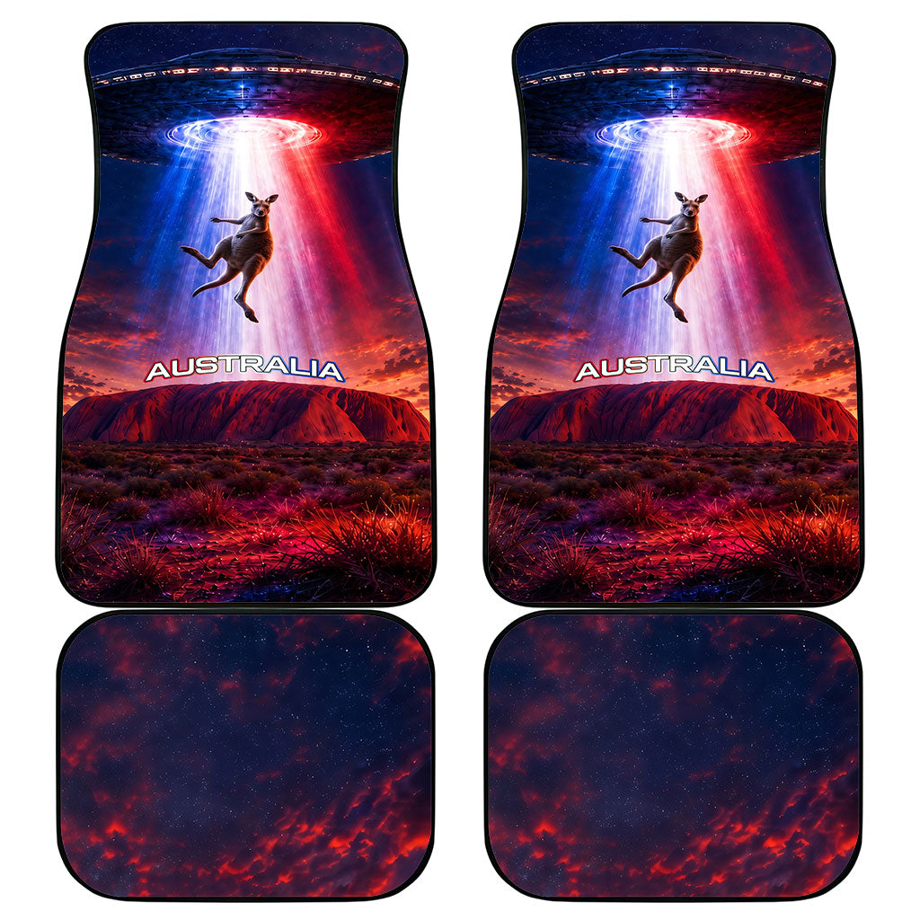 Australia Koala And Kangaroo UFO Car Mats Sci-Fi Galaxy Opera House And Uluru