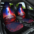 Australia Koala And Kangaroo UFO Car Seat Cover Sci-Fi Galaxy Opera House And Uluru