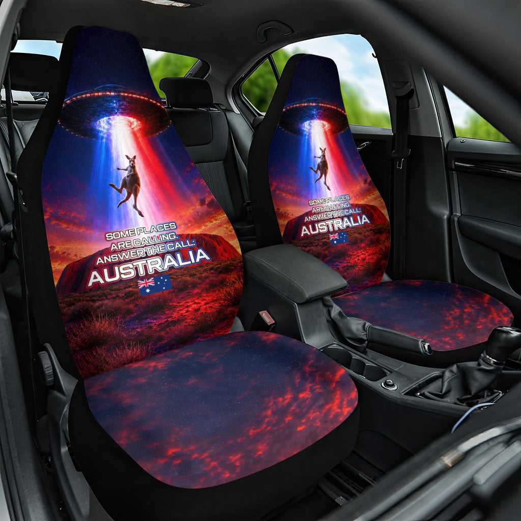 Australia Koala And Kangaroo UFO Car Seat Cover Sci-Fi Galaxy Opera House And Uluru