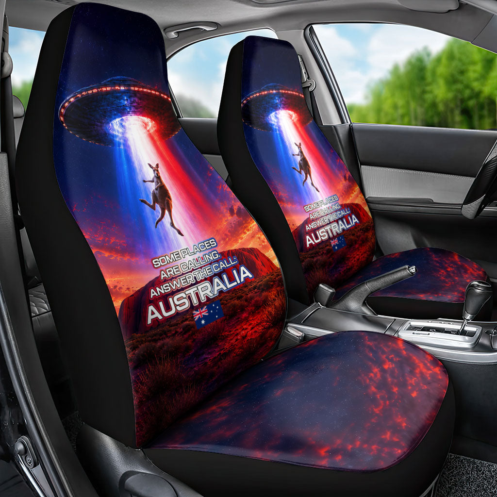 Australia Koala And Kangaroo UFO Car Seat Cover Sci-Fi Galaxy Opera House And Uluru