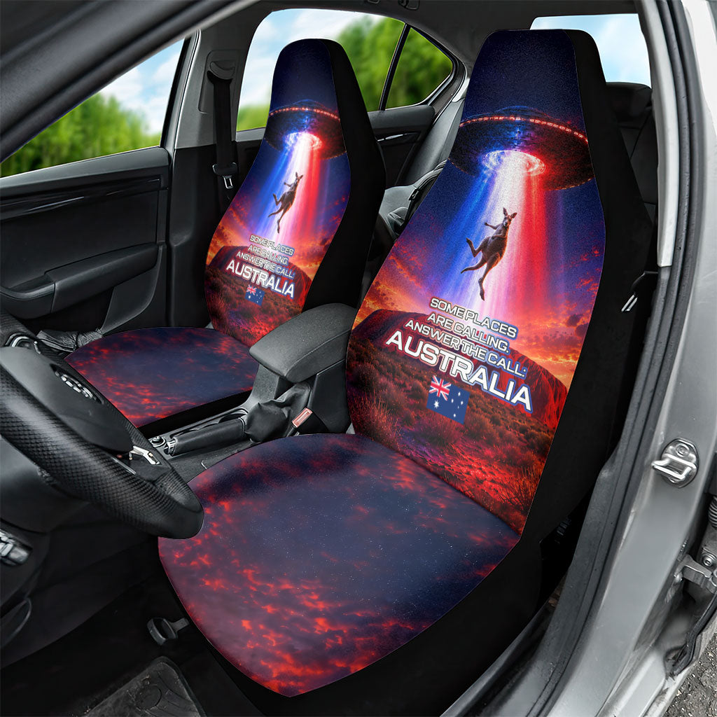 Australia Koala And Kangaroo UFO Car Seat Cover Sci-Fi Galaxy Opera House And Uluru
