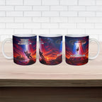 Australia Koala And Kangaroo UFO Ceramic Mug Sci-Fi Galaxy Opera House And Uluru
