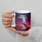 Australia Koala And Kangaroo UFO Ceramic Mug Sci-Fi Galaxy Opera House And Uluru