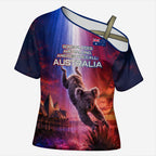 Australia Koala And Kangaroo UFO Cross Shoulder Shirt Sci-Fi Galaxy Opera House And Uluru