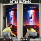 Australia Koala And Kangaroo UFO Door Cover Sci-Fi Galaxy Opera House And Uluru