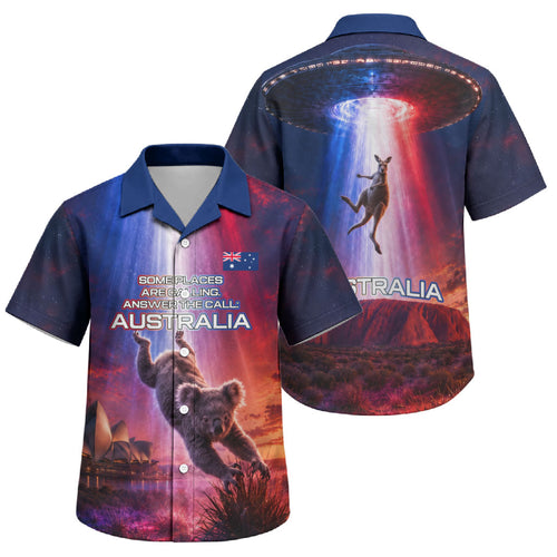 Australia Koala And Kangaroo UFO Family Matching Long Sleeve Bodycon Dress and Hawaiian Shirt Sci-Fi Galaxy Opera House And Uluru