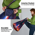 Australia Koala And Kangaroo UFO Grocery Bag Sci-Fi Galaxy Opera House And Uluru