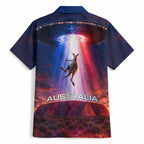 Australia Koala And Kangaroo UFO Hawaiian Shirt Sci-Fi Galaxy Opera House And Uluru