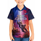 Australia Koala And Kangaroo UFO Hawaiian Shirt Sci-Fi Galaxy Opera House And Uluru
