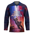 Australia Koala And Kangaroo UFO Hockey Jersey Sci-Fi Galaxy Opera House And Uluru