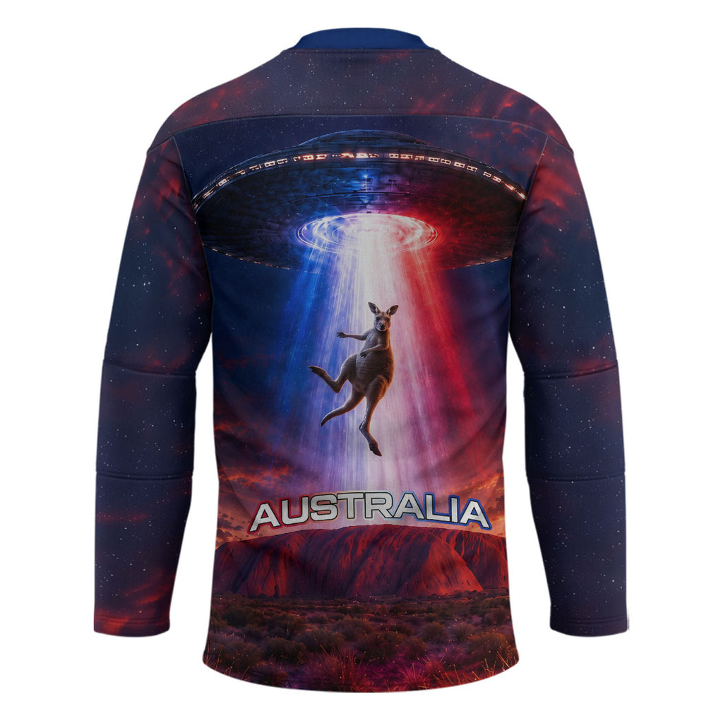 Australia Koala And Kangaroo UFO Hockey Jersey Sci-Fi Galaxy Opera House And Uluru