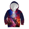 Australia Koala And Kangaroo UFO Kid Hoodie Sci-Fi Galaxy Opera House And Uluru