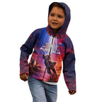 Australia Koala And Kangaroo UFO Kid Hoodie Sci-Fi Galaxy Opera House And Uluru