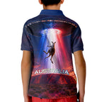 Australia Koala And Kangaroo UFO Kid Polo Shirt Sci-Fi Galaxy Opera House And Uluru