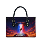 Australia Koala And Kangaroo UFO Leather Bag Sci-Fi Galaxy Opera House And Uluru