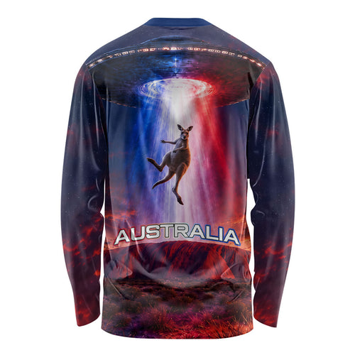 Australia Koala And Kangaroo UFO Long Sleeve Shirt Sci-Fi Galaxy Opera House And Uluru