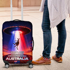 Australia Koala And Kangaroo UFO Luggage Cover Sci-Fi Galaxy Opera House And Uluru