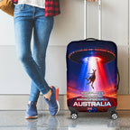Australia Koala And Kangaroo UFO Luggage Cover Sci-Fi Galaxy Opera House And Uluru