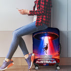 Australia Koala And Kangaroo UFO Luggage Cover Sci-Fi Galaxy Opera House And Uluru