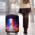 Australia Koala And Kangaroo UFO Luggage Cover Sci-Fi Galaxy Opera House And Uluru