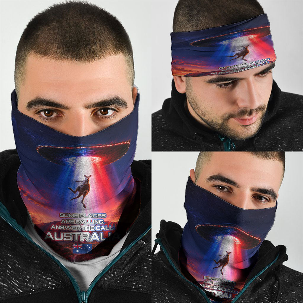 Australia Koala And Kangaroo UFO Neck Gaiter Sci-Fi Galaxy Opera House And Uluru