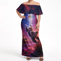 Australia Koala And Kangaroo UFO Off Shoulder Maxi Dress Sci-Fi Galaxy Opera House And Uluru