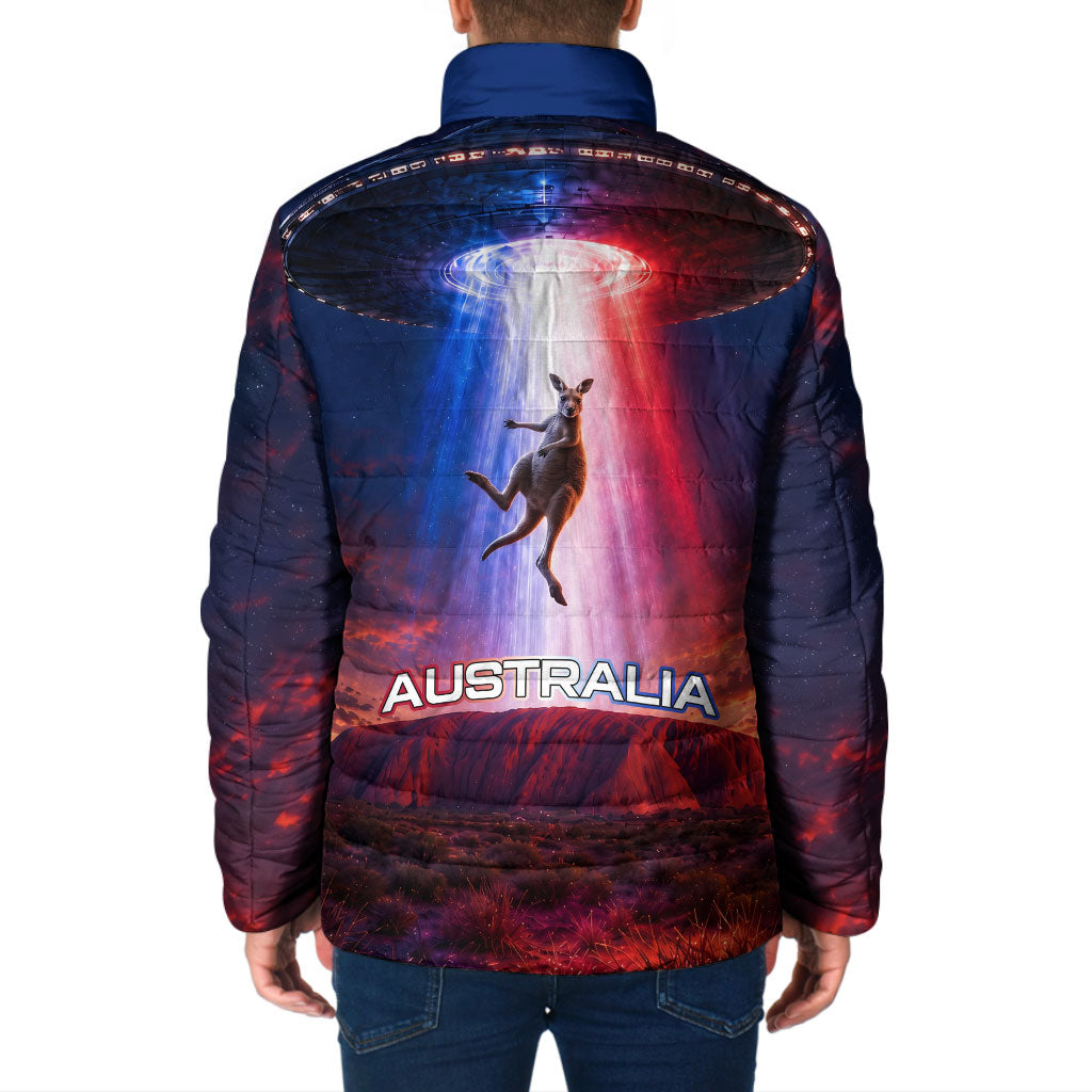 Australia Koala And Kangaroo UFO Padded Jacket Sci-Fi Galaxy Opera House And Uluru