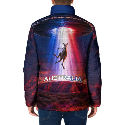 Australia Koala And Kangaroo UFO Padded Jacket Sci-Fi Galaxy Opera House And Uluru